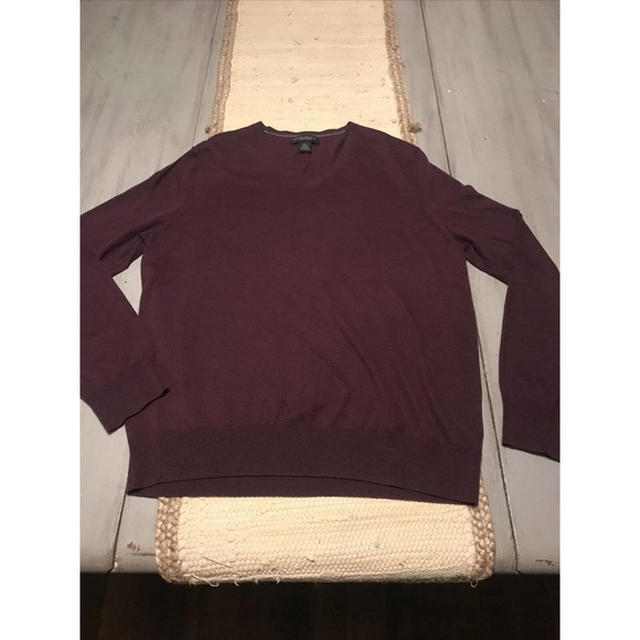 Banana Republic Other - Banana Republic Luxury Burgundy Vneck Silk Cashmere Blend Pullover Sweater Sz L